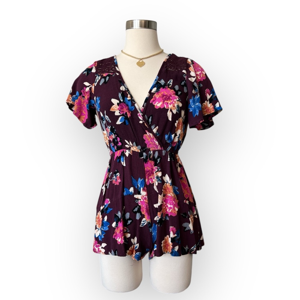 Floral Wrap Jumpsuit - Multicolor